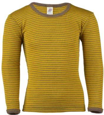 Merino/hedvábí tričko Engel, dl. rukáv - šafrán