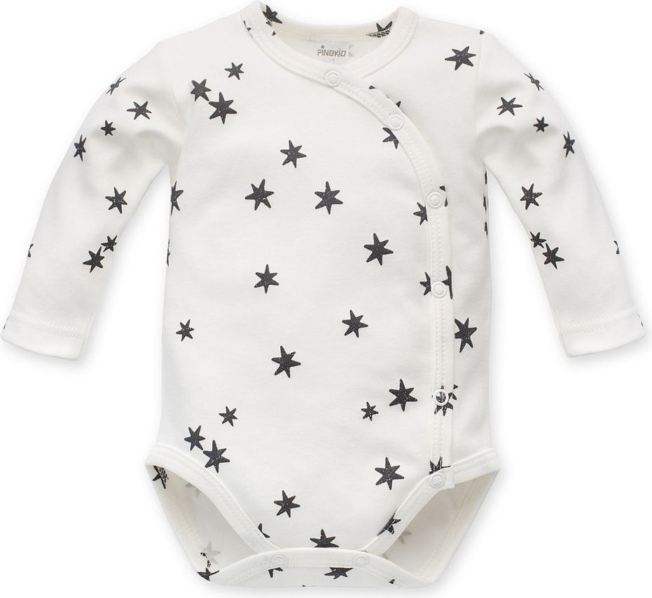 Body dlouhý rukáv rozepínací Pinokio Stay Green Ecru Stars - obrázek 1
