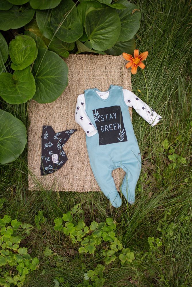 Body dlouhý rukáv rozepínací Pinokio Stay Green Ecru Stars - obrázek 2