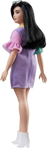Barbie Modelka 127 - pastelové fialové šaty FXL60 - obrázek 4