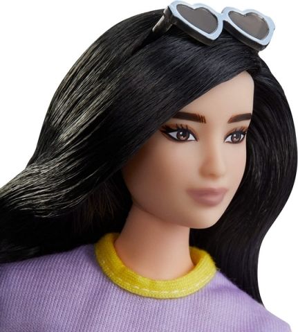 Barbie Modelka 127 - pastelové fialové šaty FXL60 - obrázek 6