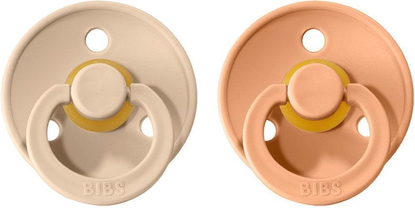 Šidítko kulaté Kaučuk 2 ks Bibs Colour Vanilla / Peach 6-18 měsíců - obrázek 1