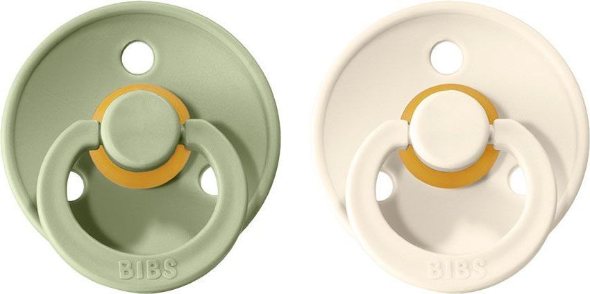 Šidítko kulaté Kaučuk 2 ks Bibs Colour Sage / Ivory 0-6 měsíců - obrázek 1