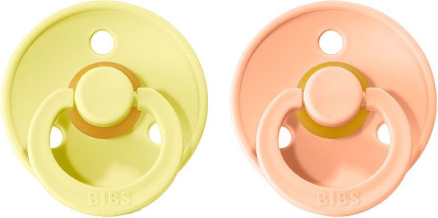 Šidítko kulaté Kaučuk 2 ks Bibs Colour Sunshine / Peach Sunset - obrázek 1