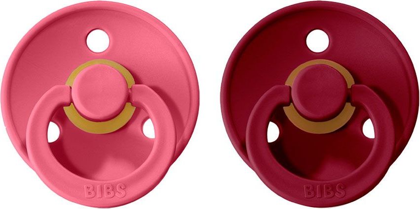 Šidítko kulaté Kaučuk 2 ks Bibs Colour Coral / Ruby 18 měsíců + - obrázek 1