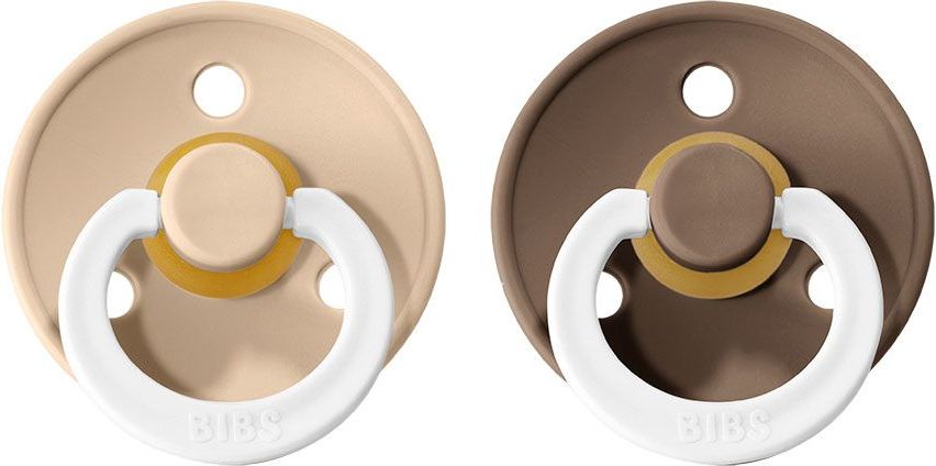 Šidítko kulaté Kaučuk 2 ks Bibs Colour Blush Vanilla Noční / Dark Oak Noční 6-18 měsíců - obrázek 1