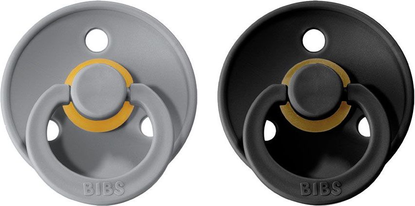 Šidítko kulaté Kaučuk 2 ks Bibs Colour Cloud / Black - obrázek 1