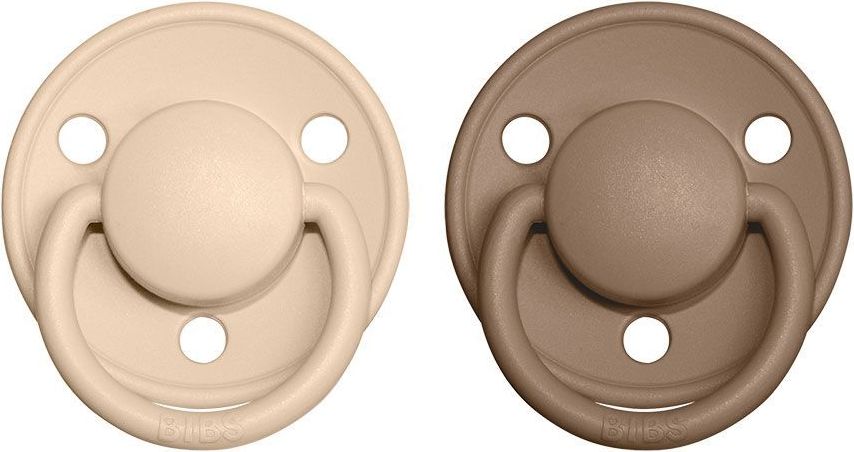 Šidítko kulaté Kaučuk 2 ks Bibs De Lux Vanilla / Dark Oak 0-6 měsíců - obrázek 1
