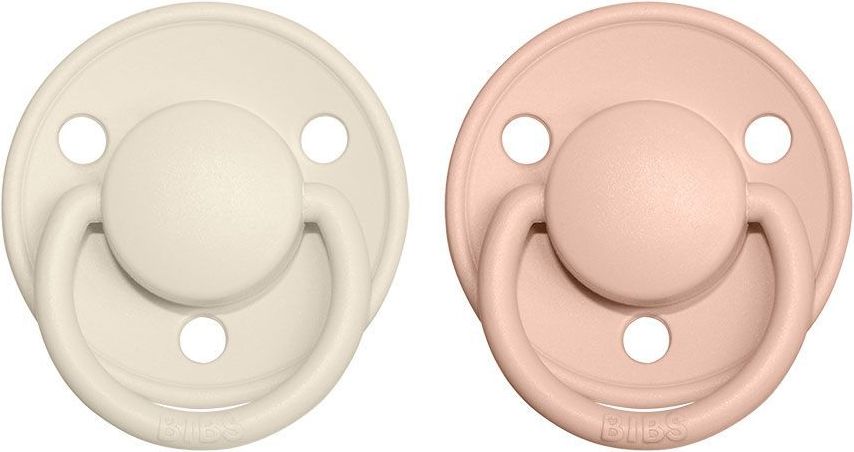 Šidítko kulaté Kaučuk 2 ks Bibs De Lux Ivory / Blush 0-6 měsíců - obrázek 1