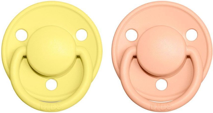 Šidítko kulaté Kaučuk 2 ks Bibs De Lux Sunshine / Peach Sunset - obrázek 1