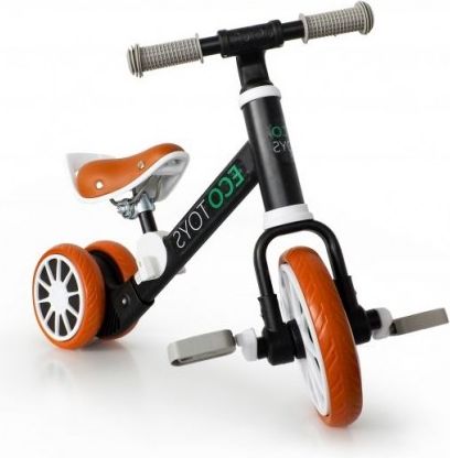 Eco toys Kolo, odrážedlo s pedály - černé - obrázek 1