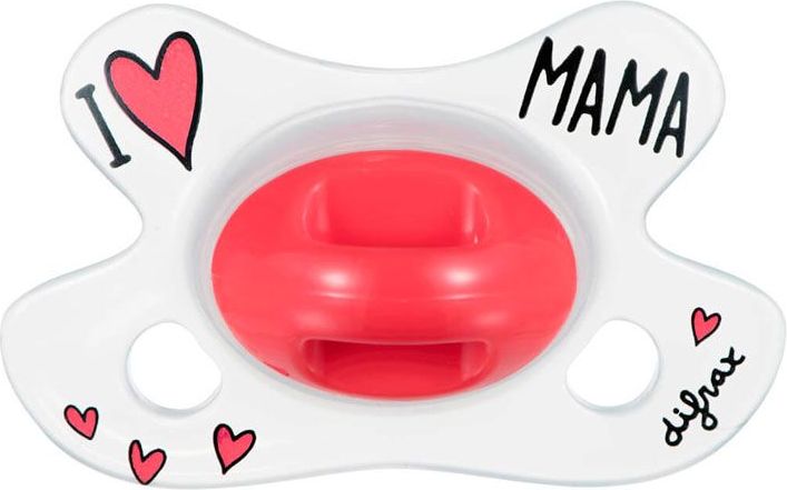 Silikonové šidítko Difrax Natural I Love Mama Novorozenecký - obrázek 1
