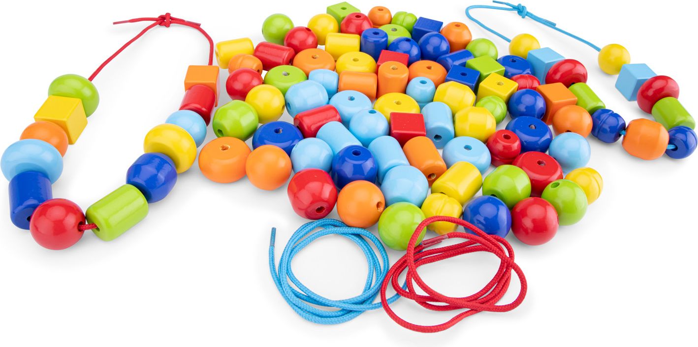 New Classic Toys Dřevěné korálky 100 kusů - obrázek 4