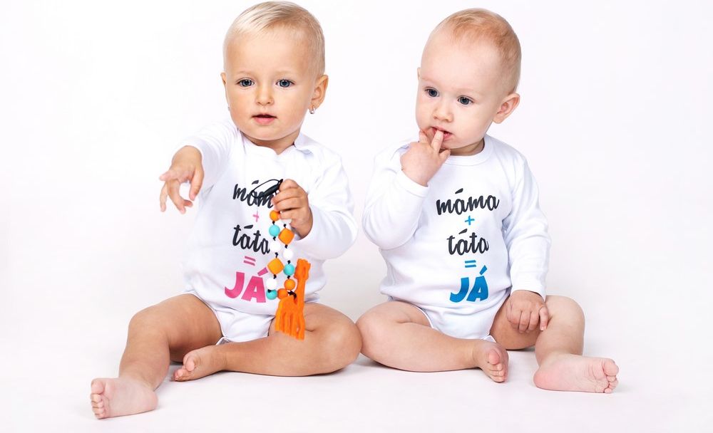 Dětské body s potiskem, máma+táta=Já, New Baby, bílorůžová velikost 68 - obrázek 2