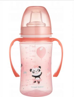 Canpol Babies Nevylévací hrníček 240 ml. EasyStart - Panda - růžový - obrázek 1