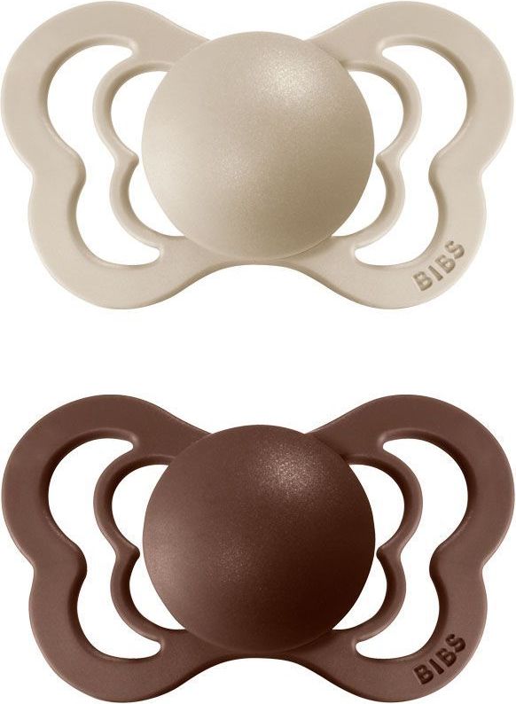 Šidítko Ortodontické Kaučuk 2 ks Bibs Couture Vanilla / Mocha - obrázek 1
