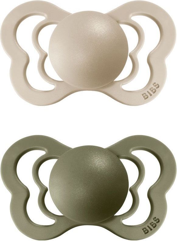 Šidítko Ortodontické Kaučuk 2 ks Bibs Couture Vanilla / Olive - obrázek 1