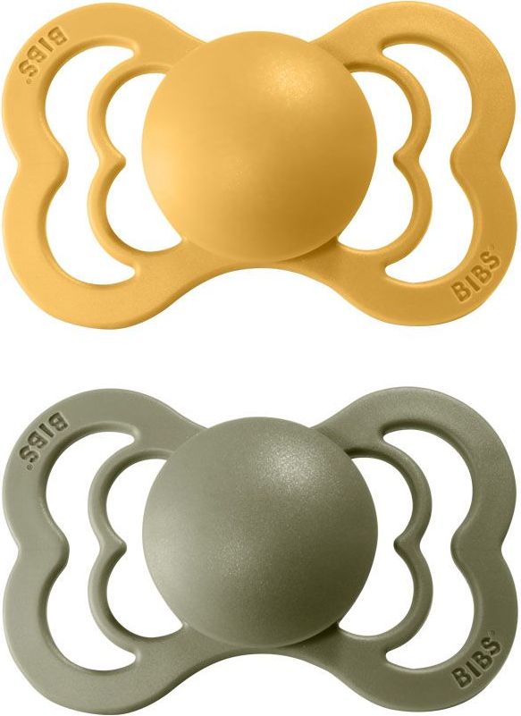 Šidítko kulaté Kaučuk 2 ks Bibs Supreme Latex Honey Bee / Olive 0-6 měsíců - obrázek 1