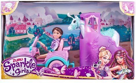 Panenka Sparkle Girlz s jeepem a přívěsem s koněm - obrázek 1