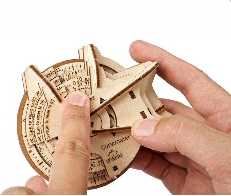 Ugears 3D dřevěné mechanické puzzle STEM LAB Curvimeter - obrázek 5