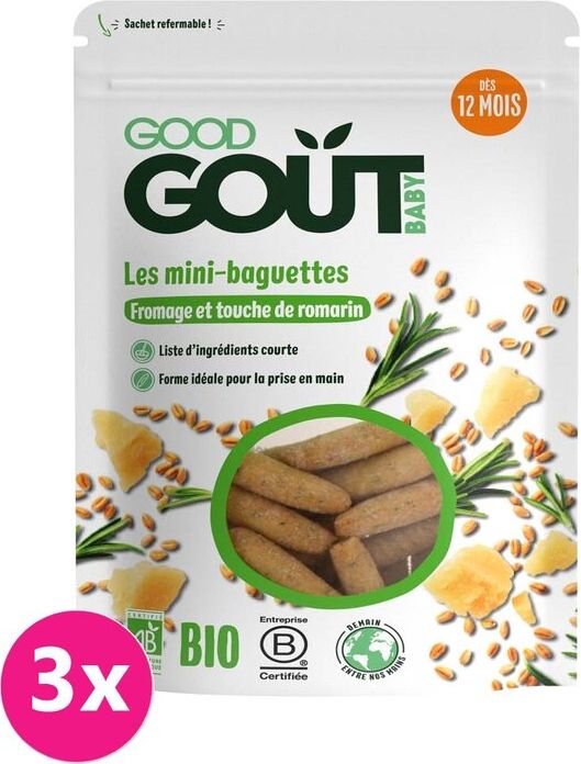 GOOD GOUT Mini bagetky s rozmarýnem a sýrem 3x70g - obrázek 1