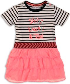 DIRKJE Šaty C-SO Joyful LETS ROCK 74 White / Black-Pink - obrázek 1
