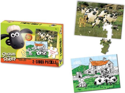 Ovečka Shaun Shaun the Sheep - Oboustranné puzzle s pastelkami 50ks - obrázek 1