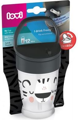 LOVI Hrníček se slámkou SALT&PEPPER JUNIOR 250 ml - obrázek 3