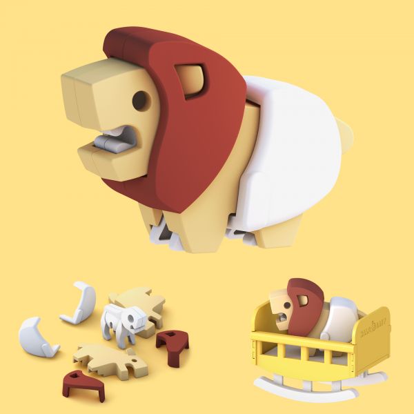 HALFTOYS BABY LEV - magnetická skládací hračka - obrázek 1