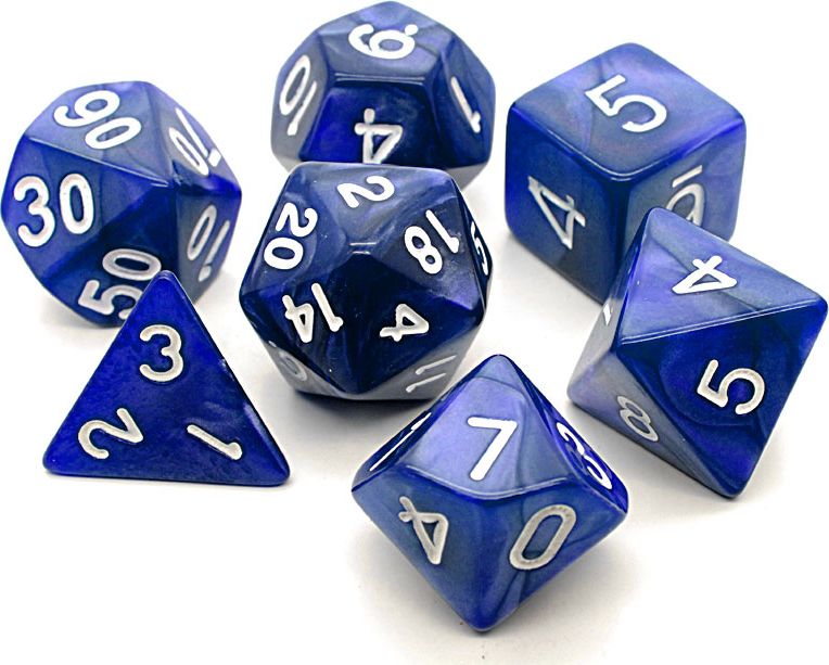 TLAMA games Sada 7 perleťových kostek pro RPG (9 barev) Barva: zlatá - obrázek 6