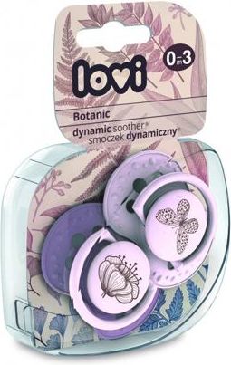 LOVI Dudlík silikonový dynamický LOVI BOTANIC 0-3 m 2ks - holčička - obrázek 2