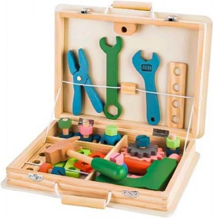 ECO TOYS Dřevěný kufřík s nářadím - obrázek 1