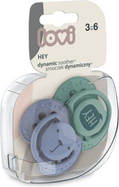 LOVI Dudlík silikonový dynamický HEY 3-6m 2ks - chlapeček - obrázek 2