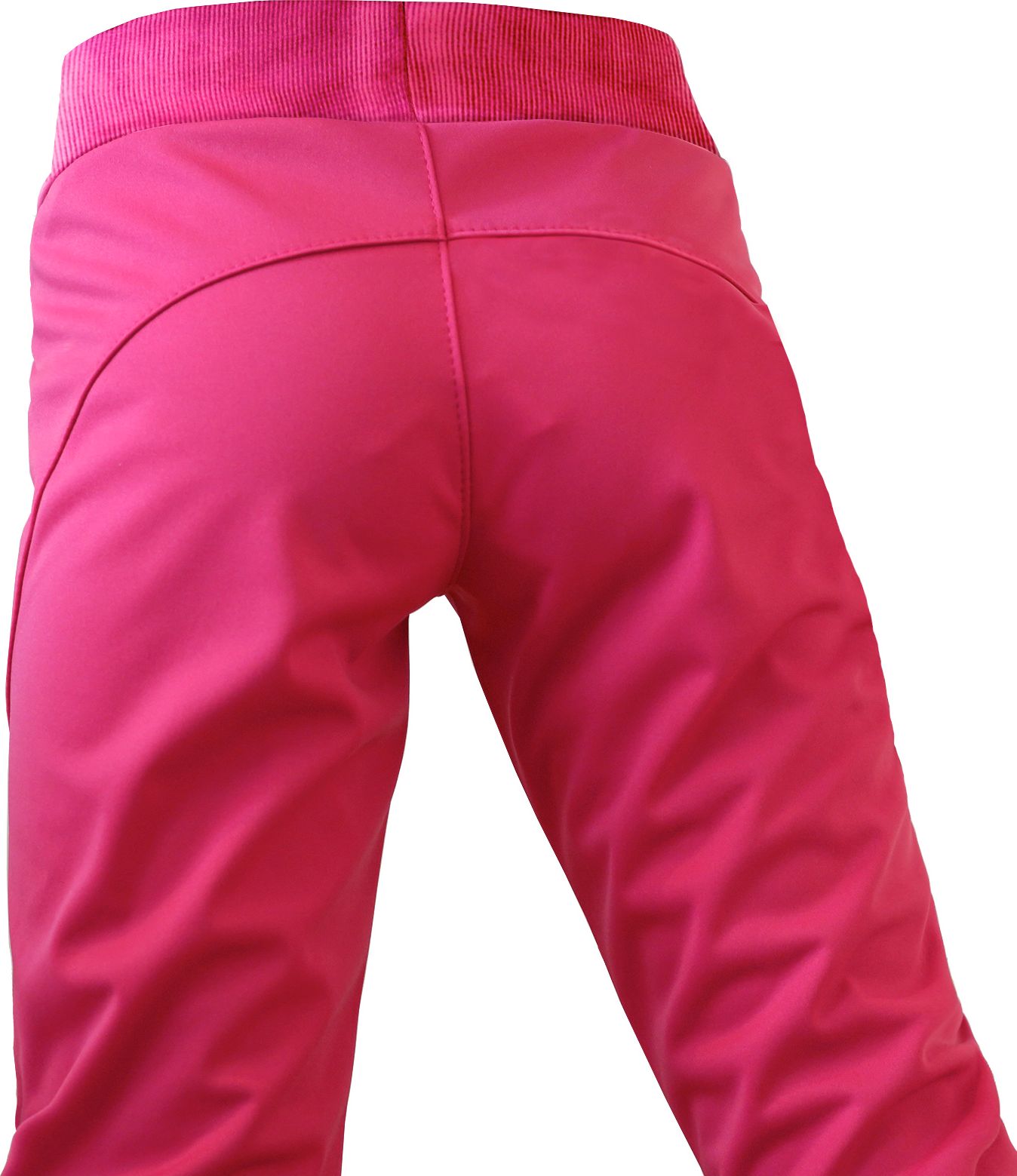 Unuo, Dětské softshellové kalhoty s fleecem pružné Sporty, Fuchsiová Velikost: 98/104 - obrázek 3