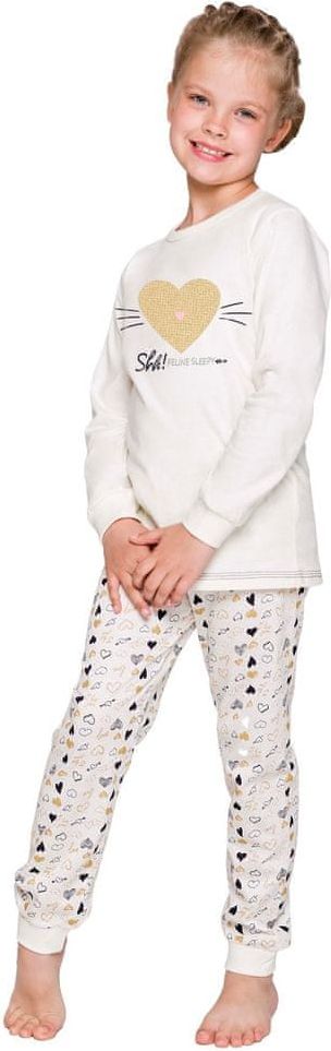 TARO Dívčí pyžamo Ada 434/7 : Velikosti - 122, Barvy - šampaň (ecru)