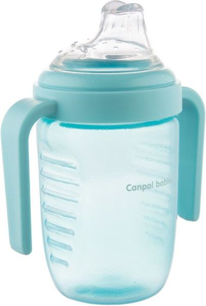 Nevylévací hrníček se silikonovým pítkem 220 ml Canpol Blue 2021 - obrázek 1