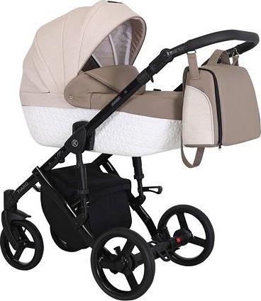 Kočárek Kunert Tiaro 2021 dvojkombinace Černý rám - white/beige - obrázek 1