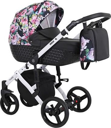 Kočárek Kunert Tiaro 2021 dvojkombinace Bílý rám - black/flowers - obrázek 1