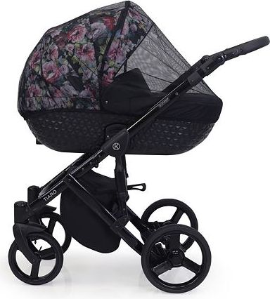 Kočárek Kunert Tiaro Premium 2021 trojkombinace Zlatý rám - black/flowers - obrázek 4