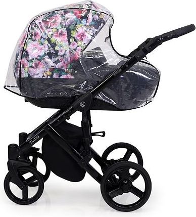 Kočárek Kunert Tiaro Premium 2021 trojkombinace Zlatý rám - black/flowers - obrázek 5
