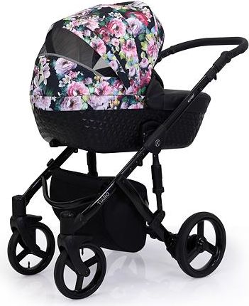 Kočárek Kunert Tiaro Premium 2021 trojkombinace Zlatý rám - black/flowers - obrázek 6