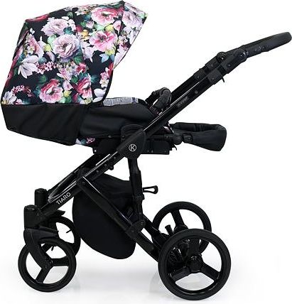 Kočárek Kunert Tiaro Premium 2021 trojkombinace Zlatý rám - black/flowers - obrázek 9