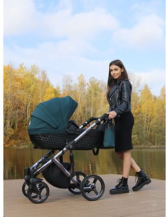 Kočárek Kunert Tiaro Premium 2021 dvojkombinace Stříbrný rám - black/grey - obrázek 15