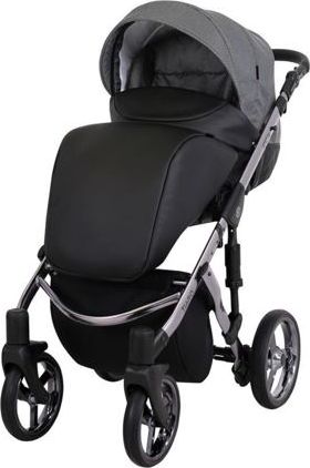 Kočárek Kunert Tiaro Premium 2021 trojkombinace Stříbrný rám - black/grey - obrázek 2