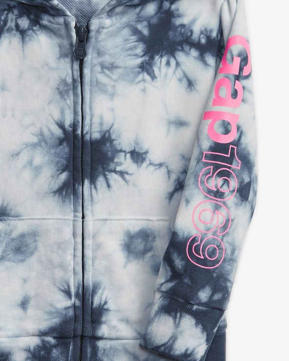 Tie-Dye Mikina dětská GAP | Modrá Bílá | Chlapecké | 2 roky - obrázek 3