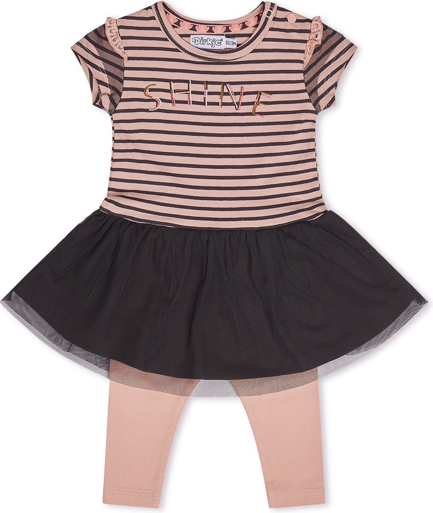 DIRKJE Set 2dílný šaty 68 Smokey Pink+Smokey Grey - obrázek 1