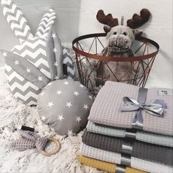Deka dětská bavlna - VAFLE šedá - IvemaBaby - obrázek 2