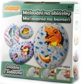Malování na oblázky/kameny Dinosauří vejce kreativní sada v krabičce 15x14,5x4cm