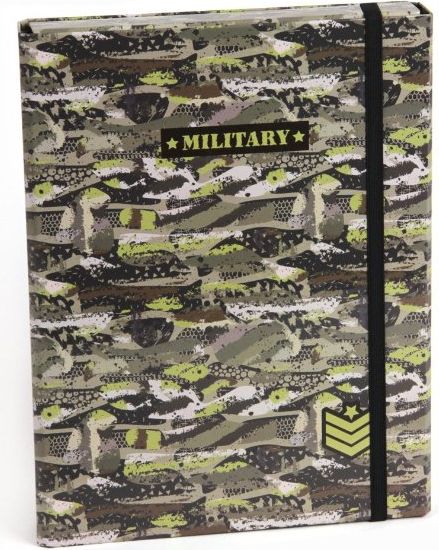 Školní box na sešity s klopou Stil A4 Military - obrázek 1