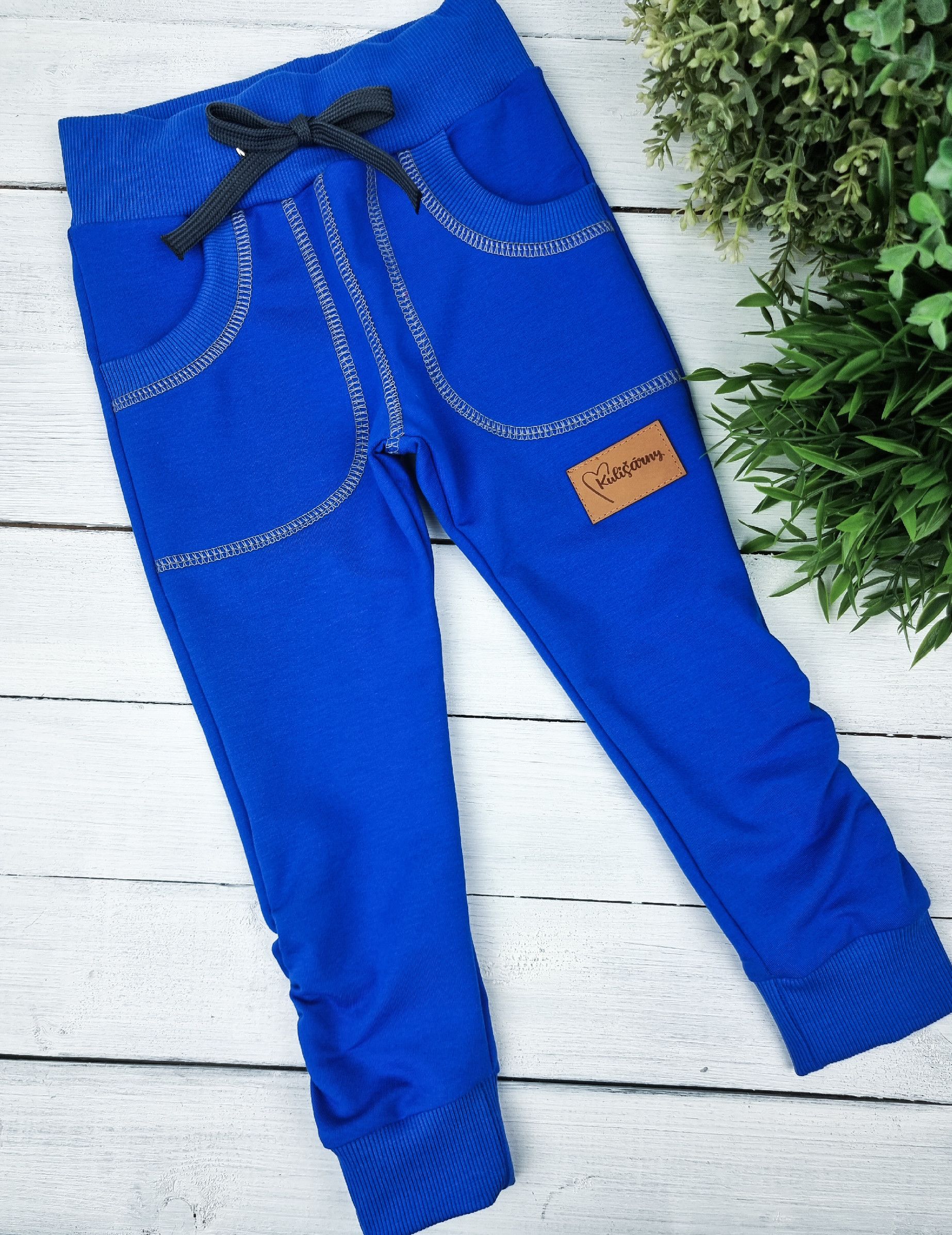 Kulišárny (handmade) Tepláčky ,,BLUE,, řasené VELIKOST: 86-92 - obrázek 2